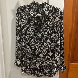Have Black and White Patterned Button Down Shirt
